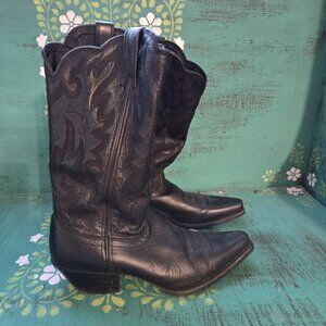 Vintage Black Cowboy Boots Mens  Size 8 D